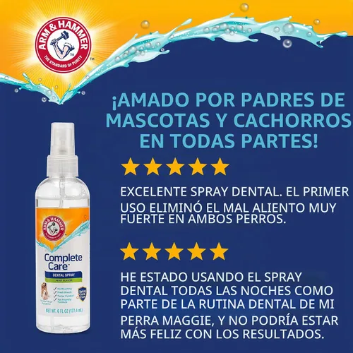 Vista 9 de Arm & Hammer Complete Care - Aerosol dental para perros, sabor a menta, refrescante de aliento para perros fácil sin cepillado, fórmula mejorada