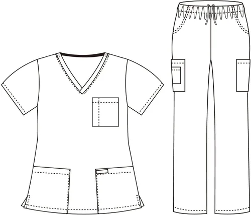Vista 2 de Dagacci Scrubs - Conjunto de uniforme médico para hombre, camiseta y pantalones médicos