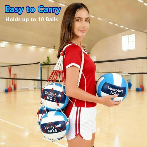 Vista 6 de Official Size 5 Volleyball Balls, Waterproof Soft Bulk Recreational Volley Balls with Pump and Net Bag for Beach Pool Sand Training for Beginner