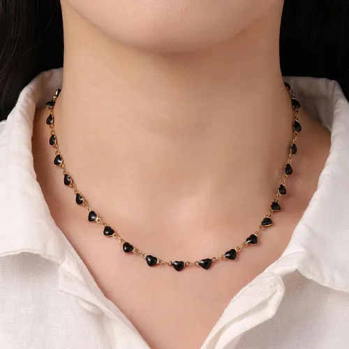 Vista 81 de Gargantilla con cuentas para mujer, chapada en oro de 18 quilates, gargantilla delicada para mujer