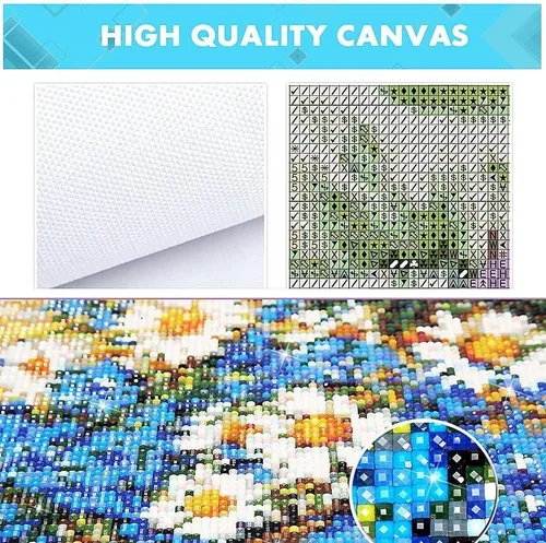 Vista 3 de Pintura de diamantes 5D, arte para madre e hija, acuarela, cuentas cuadradas brillantes, pintura de diamantes por números, decoración de pared