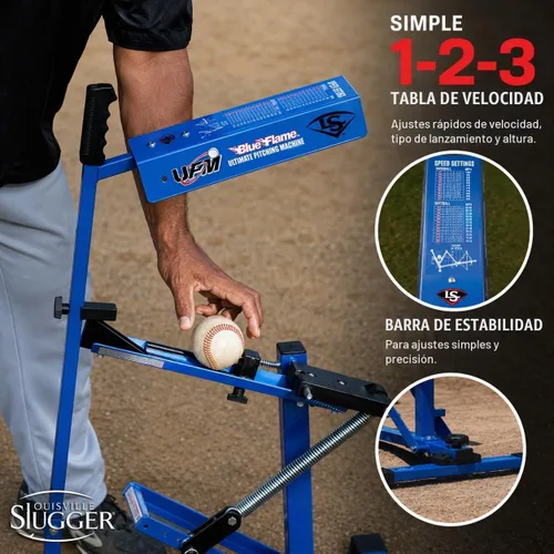 Vista 8 de Máquina de lanzamiento Louisville Slugger Blue Flame