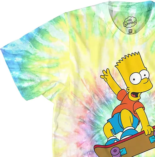 Vista 6 de The Simpsons Bart Simpson - Camisa clásica para hombre, Homer, Bart, Lisa, camiseta de teñido anudado