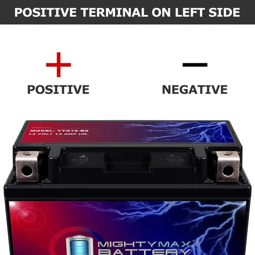 Vista 3 de Mighty Max Battery Batería YTX16-BS 12V 14AH para Suzuki 750cc LT-A750X King Quad 2008