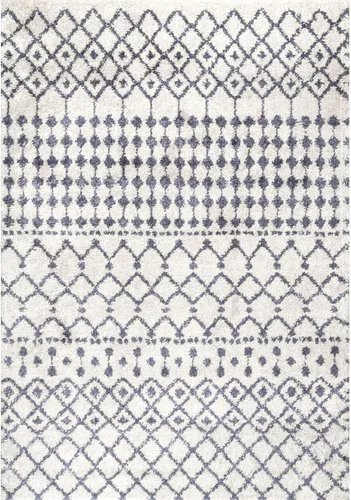 Vista 3 de nuLOOM Alfombra marroquí Barbara, cuadrada de 5 pies, color beige