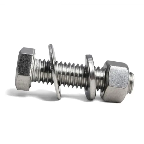Vista 6 de Tornillos y tuercas de cabeza hexagonal de 1/4-20 x 1-1/4 pulgadas, tornillos, tuercas, arandelas de bloqueo plano, perno de cabeza hexagonal