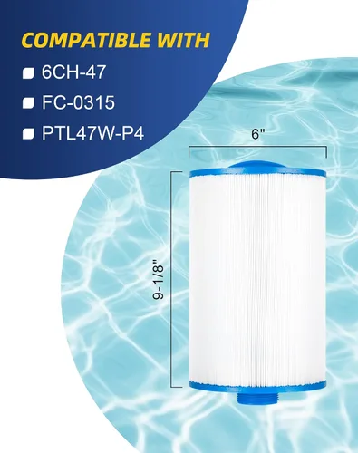 Vista 2 de ZOTEE Filtro de spa que reemplaza el filtro de bañera de hidromasaje Unicel 6CH-47 Filbur FC-0315 PTL47W-P4 373043, paquete de 2