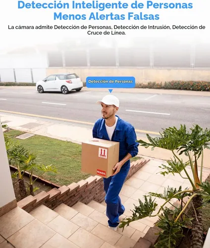 Vista 6 de (Compatible con Hikvision) H.VIEW Cámara POE para exteriores de 5 MP con torreta de seguridad IP, visión nocturna IR de 100 pies, lente fija
