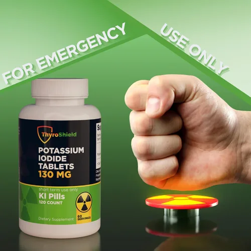 Vista 7 de Tabletas de yoduro de potasio 130 mg 120ct KI Tablets - Protección contra la Radiación Nuclear - Píldoras de yodo de potasio - YODO Naciente - KI