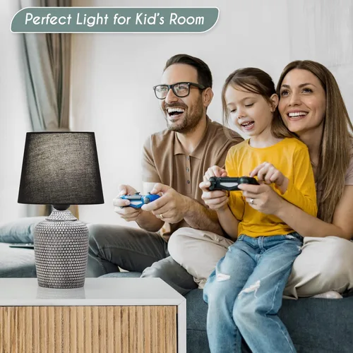 Vista 5 de Sucolite Juego de 2 lámparas de mesa pequeñas de 11.8 pulgadas, lámparas de mesita de noche para dormitorio, habitación de los niños, bonitas