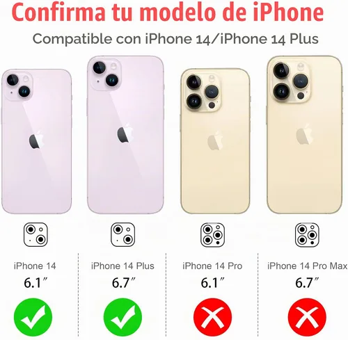 Vista 2 de AGVEE 3+3 Protector de Lente de Cámara para iPhone 14 6.1" / 14 Plus 6.7", Diamante Brillante y Anillo de Metal con Purpurina Brillante Vidrio negro
