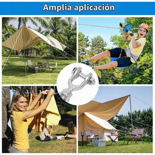 Vista 4 de Tensor de mandíbula a mandíbula de acero galvanizado sumergido en caliente - Tensor de servicio pesado, diámetro roscado de 1/2" x 18, límite