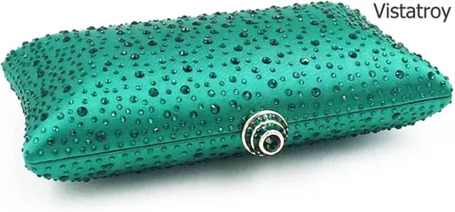 Vista 3 de Vistatroy Bolso de noche para mujer, con diamantes de imitación brillantes para boda, fiesta de noche, bolso de mano con cadena, bolso cruzado
