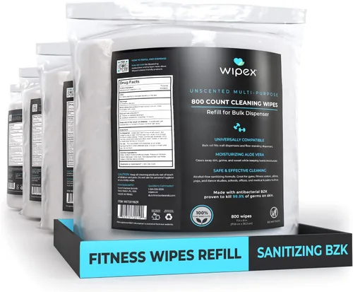 Vista 11 de Wipex Recambio de toallitas de fitness – 800 toallitas antibacterianas para desinfectante de manos con paño seguro a base de plantas