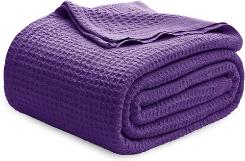 Vista 25 de Bedsure Gentlesoft - Manta de 100 % algodón, tamaño Twin XL, para dormitorio universitario, transpirable y suave, manta Twin de tejido waffle