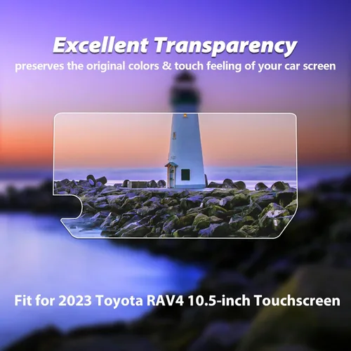 Vista 3 de LUWU Protector de pantalla para Toyota RAV4 2023, pantalla táctil de 10.5 pulgadas 2023, RAV4 Limited, protector de pantalla de vidrio templado 2023