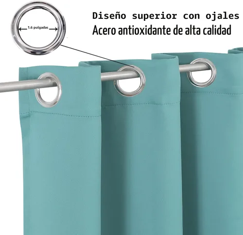 Vista 2 de ChrisDowa - Cortinas cortas para ventana de 40 pulgadas para dormitorio - Cortinas cortas con ojales y aislamiento térmico para oscurecer