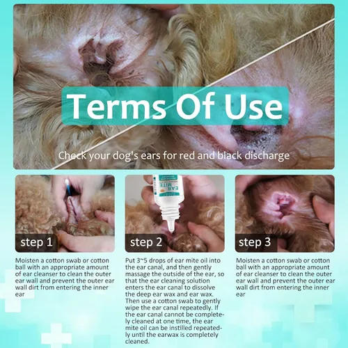 Vista 2 de Limpiador de ácaros para perros y gatos – Tratamiento de ácaros de orejas de gato con aloe vera, limpiador al contacto y alivia la picazón, fórmula