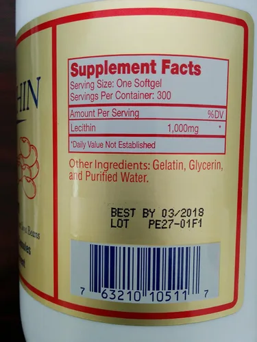 Vista 2 de Lecitina (1000 Mg, 300 cápsulas blandas)