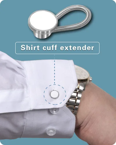 Vista 5 de Extensor de botón de cuello de camisa de 18 piezas: extensor de botón de cuello para camisa de vestir para hombre, cómodo expansor de cuello