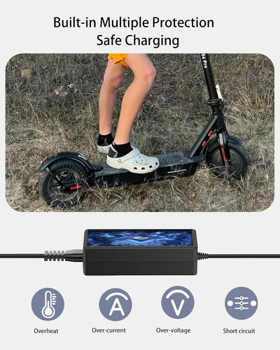 Vista 6 de VHBW Cargador de 42V 2A para iScooter i9, i9 Pro, i8, i8L, 1S Cargador eléctrico para scooter compatible con isinwheel S9/S9 Pro/S9 Max Scooters