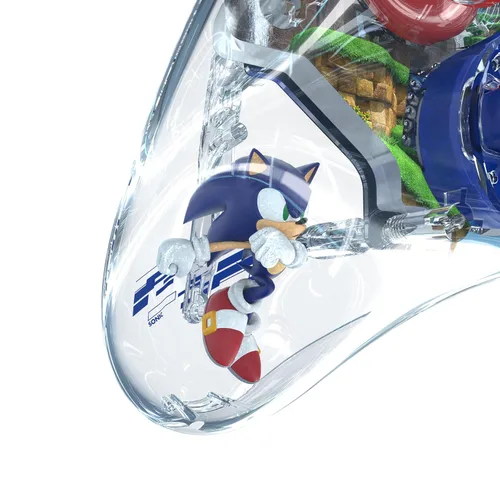 Vista 6 de PDP REALMz Nintendo Switch Pro Controller, Customizable LED Lighting, 3.5mm Headphone Jack, Officially Licensed by Nintendo and SEGA Sonic