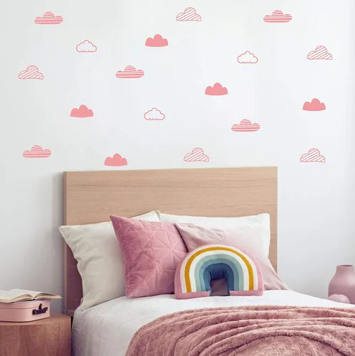Vista 9 de Calcomanías de pared de nubes, calcomanías de pared para habitación de niños, calcomanías de pared de nube, calcomanías de vinilo para bebés, niños