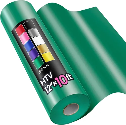 Vista 12 de Rollos de vinilo de transferencia de calor HTV de 12" x 10 pies, negro, Sooez HTV vinilo para camiseta, vinilo para planchar, fácil de cortar