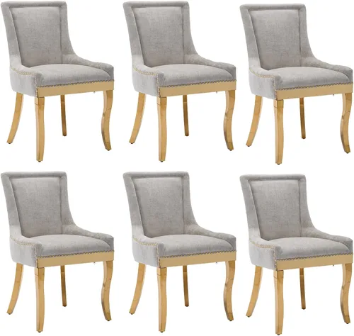Vista 23 de Aoowow - Juego de 2 sillas laterales tapizadas vintage de tela, sillas de cocina y comedor de estilo campestre con patas de madera maciza y Tela