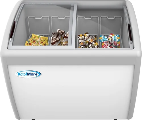 Vista 16 de KoolMore Congelador comercial de exhibición de helado plano de 22 pulgadas, listado NSF, 3.4 pies cúbicos en blanco