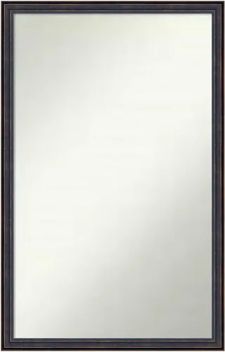 Vista 48 de Amanti Art Espejo de baño de bronce para sobre el fregadero, 25 x 26 pulgadas, espejo rectangular de bronce oscuro, marco de madera tradicional