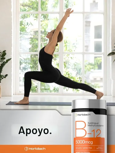 Vista 6 de Horbäach Vitamina B12 5000 mcg 120 tabletas de disolución rápida