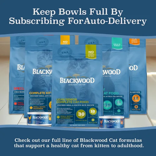 Vista 8 de Blackwood Alimento seco para gatos, fórmula magra y para personas mayores, receta de harina de pollo y arroz integral, bolsa de 4 libras, alta