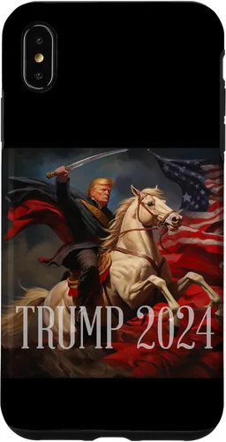 Vista 11 de iPhone 16 Donald Trump - 2024 - American Flag - Horse - Funda de espada