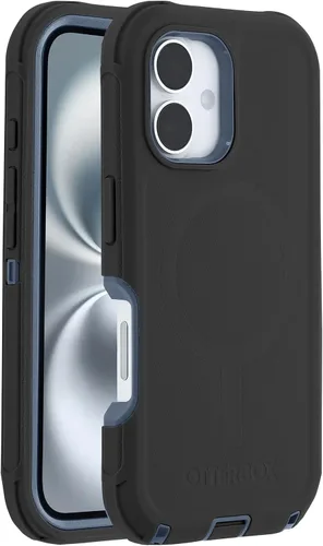 Vista 27 de OtterBox - Funda para iPhone 16, serie Defender, color azul (Baby Blue Jeans)