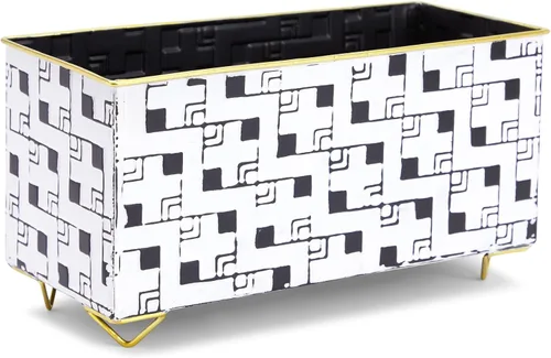 Vista 3 de Farmlyn Creek Maceta rectangular decorativa para hierbas y suculentas, decoración del hogar, cocina, baño, maceta de metal para mesa, balcones