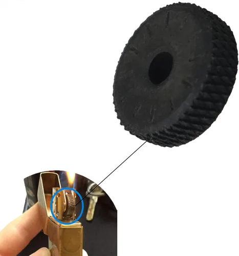 Vista 5 de Kit de reparación de repuesto universal para encendedor de 0.433 in x 0.138 in, tornillo de remache para rueda de pedernal, rueda de molienda negra
