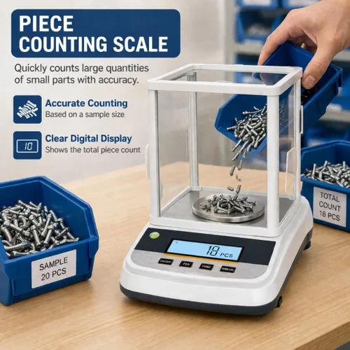 Vista 4 de Lab Analytical Balance - Báscula digital de precisión de 17.64 oz x 0.00 oz, con parabrisas e interfaz RS232, para laboratorios científicos