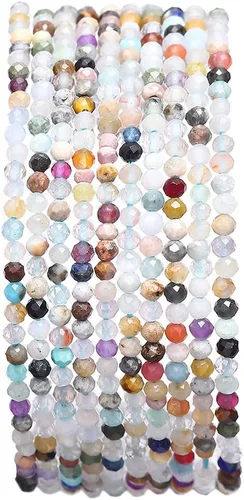 Vista 38 de BEADIA Cuentas de piedra natural africana de turquesa faceted rondelle 3x4mm semipreciosas sueltas para hacer joyas 38cm