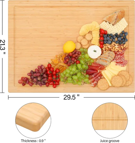 Vista 3 de YUHFERA Tabla de cubierta de estufa para estufa de gas, tabla de cortar elevada con patas y ranuras para jugo, cubierta de estufa ajustable