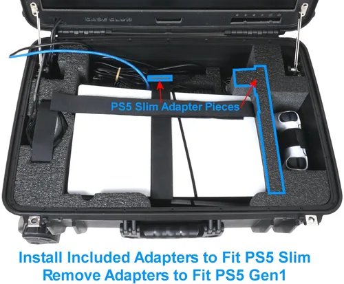 Vista 4 de Case Club Playstation 5 Pro Portable Gaming Station with Built-in 24" 1080p Monitor, Cooling Fans. Fits PS5 (Disc or Digital), Controllers, &