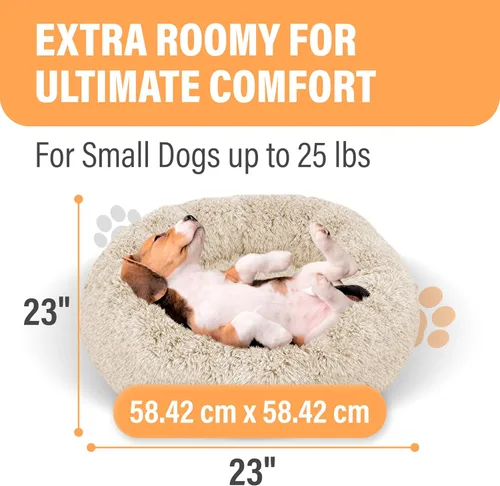 Vista 3 de Active Pets Cama Premium para Perros Pequeños en Forma de Dona, Se Adapta a Perros de Hasta 45 Libras, Funda Removible y Cojín Lavable, Felpa