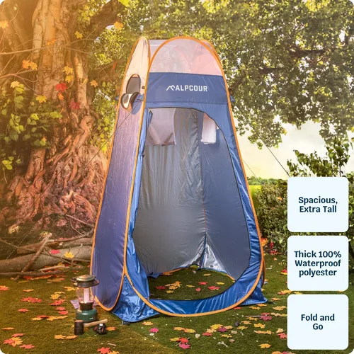 Vista 2 de Alpcour Tienda de campaña desplegable portátil – Tienda de privacidad para inodoro portátil, ducha y vestuario para acampar y al aire libre