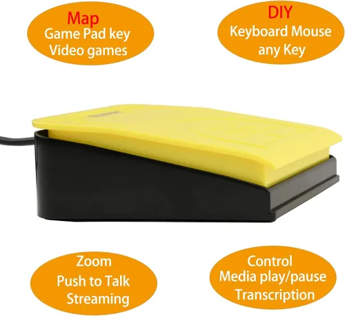 Vista 3 de OLLGEN USB Foot Pedal for PC Gaming,Optical Control Foot Switch,Computer Map Mouse Keyboard Hotkey Combination Key Keypress Simulator Program Page