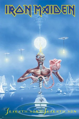 Vista 10 de Iron Maiden - Póster musical (7º hijo de un séptimo hijo, portada del álbum) (tamaño: 24 x 36 pulgadas) (póster laminado)