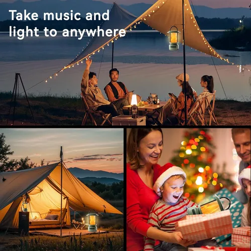 Vista 8 de Swingers Altavoces Bluetooth para exteriores con llama parpadeante, luces de altavoz Bluetooth portátiles impermeables, altavoz al aire libre