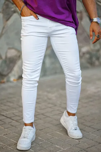 Vista 2 de GINGTTO - Jeans rasgados, elásticos y ajustados para hombre