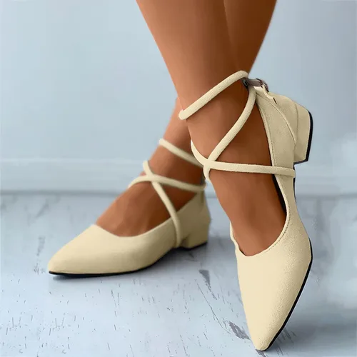 Vista 2 de Sandalias rojas para mujer, suela plana, zapatos individuales, zapatos de moda de cuero, sandalias con tiras