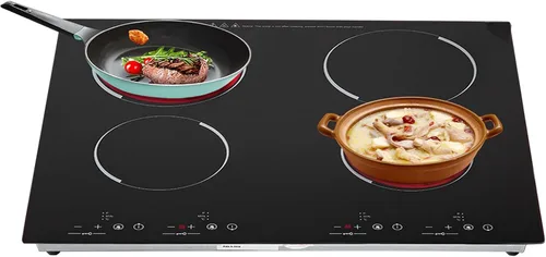 Vista 10 de Estufa eléctrica de 110 V, encimera y empotrada, placa de cocina con 9 niveles de potencia, control táctil del sensor, bloqueo de seguridad