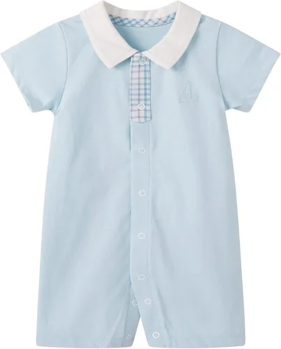 Vista 14 de pureborn Mameluco náutico de una pieza para bebés, niños y niñas, conjunto de playa, ropa de verano de 0 a 24 meses All Star